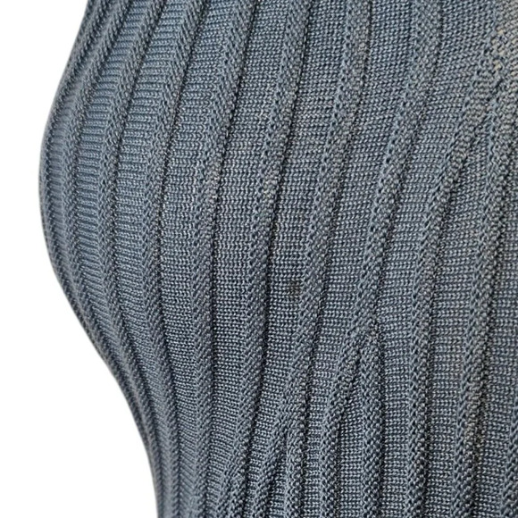 Peruvian Connection Ribbed Geometric Midi Dress Size XS Blue Stretch A-Line - Picture 8 of 9